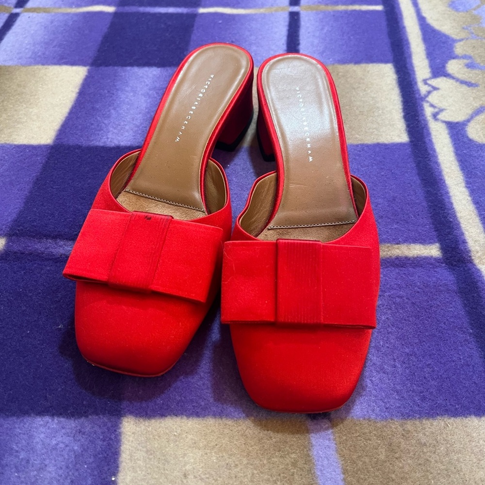 Red Victoria Beckham Harper mules